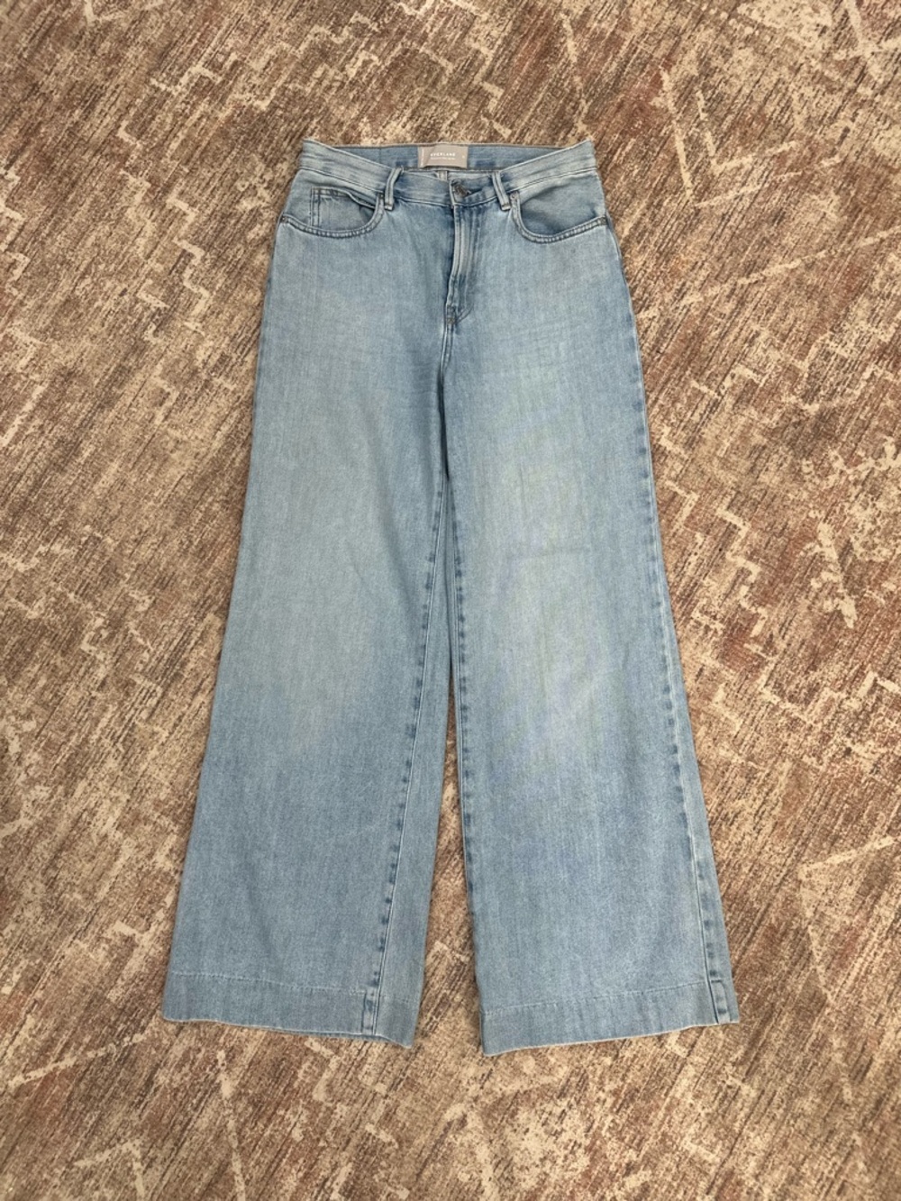 Everlane Womens 24 Blue The Summer Wide Leg High Rise Jeans Light Wash Denim - Picture 2 of 10
